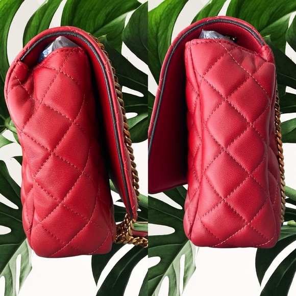 Authentic Versace Medusa Nappa Leather Quilted Red Shoulder bag Retail 1,600$ - Picture 5 of 16